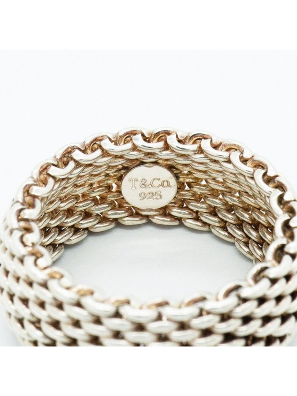 ★SOLD★ Tiffany & Co Ring Somerset Mesh 925 Sterling Silver - Picture 5 of 7
